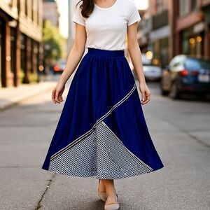 Vintage 80s Roxanne Retrocore Skirt Women S A Line Boho‎ Festival Gypsy Peasant